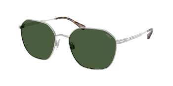 Polo PH3160 style-color 942371 Brushed Silver / Bottle Green Lens