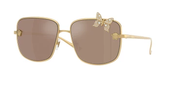Versace VE2282 style-color K0030W Gold Plated / Clear Mirror Real Rose Gold Lens