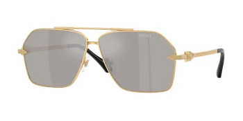 Versace VE2284 style-color 10026G Gold / Light Grey Mirror Silver Lens