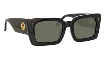 Linda Farrow LFL1297S Nieve style-color 001 Black / Yellow Gold / Grey
