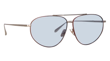 Linda Farrow LFL1391S Gabriel style-color 003 Light Gold / Mocha / Lightblue