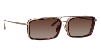 Linda Farrow LFL1392S Cassia style-color 002 LT Gld / Darkt - Shell / Mocha Grad