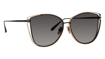 Linda Farrow LFL1422S Dinah style-color 001 Matt Nckl / Rose Gld / Grey Grad