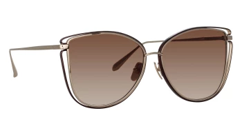 Linda Farrow LFL1422S Dinah style-color 002 LT Gld / Metllc Brwn / Mocha Grad