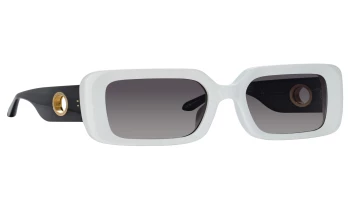 Linda Farrow LFL1464S Shelly style-color 005 Wht / Blk / Yellw Gld / Grey Grad