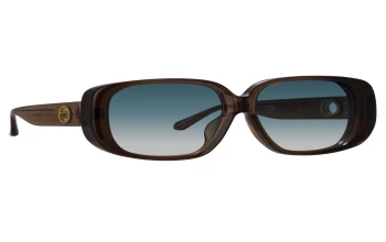 Linda Farrow LFL1529S Astrid style-color 004 Brown / Light Gold / Aqua Grad