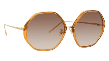 Linda Farrow LFLC901S Alona style-color 028 Tobacco / Light Gold / Brown Grad