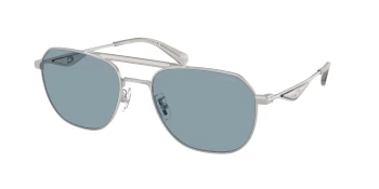 Coach HC7178 CAE80 0HC7178 style-color 900172 Satin Silver / Grey / Blue Solid Lens