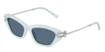 Tiffany TF4231U style-color 843680 Frosted Pale Sapphire / Dark Blue Lens