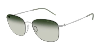 Giorgio Armani AR6168 style-color 30457Z Matte Silver / Grey Gradient Green Lens