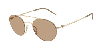 Giorgio Armani AR6169 style-color 300263 Matte Pale Gold / Light Brown Lens