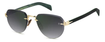 David Beckham DB 7144/S style-color Pef Goldgreen EF G / NU GREY SHADED GREEN MIRROR U Lens