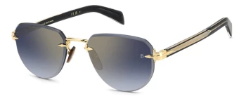 David Beckham DB 7144/S style-color Rhl Gold Blck_ HL G / 1V BLUE SHADED GOLD MIRROR V Lens