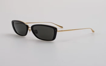Linda Farrow LFL1592S Anais style-color 001 Anais Black / Yellow Gold / Grey