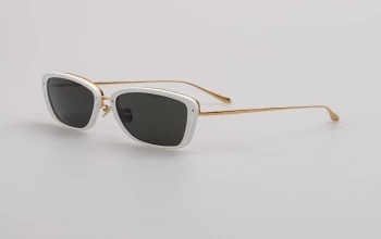 Linda Farrow LFL1592S Anais style-color 002 Anais White / Yellow Gold / Grey