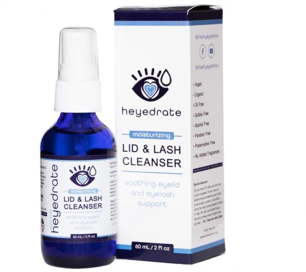 Heyedrate Lid and Lash Cleanser &ndash; 2oz Glass Bottle