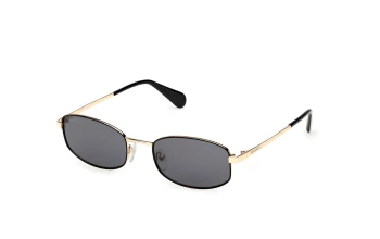 Max&Co MO0135 style-color 01A Shiny Black / Shiny Deep Gold / smoke smoke Lens