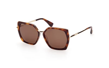 Max Mara MM0136 MILLER-5 style-color 52E Dark Havana / Shiny Pale Gold / brown brown Lens