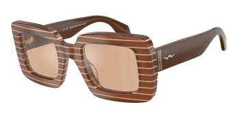 Giorgio Armani AR8241U style-color 63112S Striped Peach / Gold Block / Orange Mirror Silver Lens