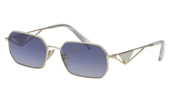 Prada PR A51S style-color ZVN30C Pale Gold / Gradient Blue Mirror Silver Lens
