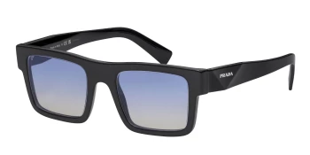 Prada PR 19WS style-color 1AB06Z Black / Yellow/Dark Blue Lens