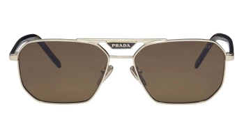 Prada PR 58YS style-color ZVN5Y1 Pale Gold / Polar Dark Brown Lens