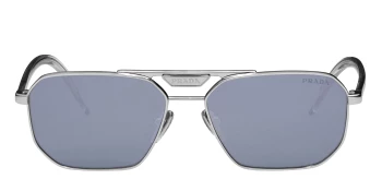 Prada PR 58YS style-color 1BC02R Silver / Blue Mirror Silver 80 Lens