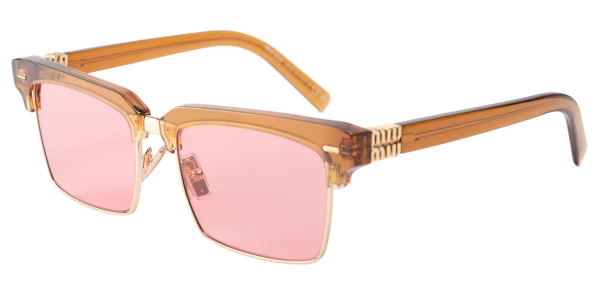 【送料,関税込】MIU MIU サングラス MU10ZS Miu Miu MU 10ZS M (54 - 17) with Pink lenses and Brown frame