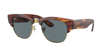 Ray-Ban RB0316S MEGA CLUBMASTER 0RB0316S style-color 954/3R Striped Havana / Dark Blue Lens