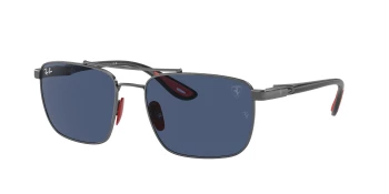 Ray-Ban RB3715M style-color F08580 Gunmetal / Dark Blue Lens