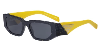 Prada PR 09ZS style-color 19D5S0 Black Yellow Marble / Dark Grey Lens