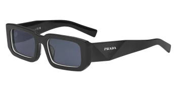 Prada PR 06YSF Asian Fit style-color 09Q5S0 Black / White / Dark Grey Lens