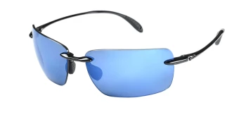 Costa Del Mar 6S9074 GULF SHORE 6S9074_P style-color 907404 Shiny Black / Blue Mirror Polycarbonate Lens