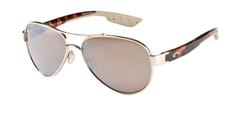 Costa Del Mar 6S4006 LORETO 06S4006 style-color 400612 Rose Gold / Copper Silver Mirror Polycarbonate Lens