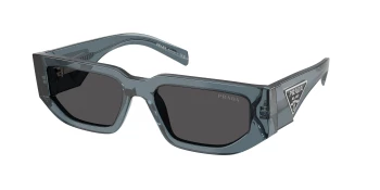 Prada PR 09ZSF Asian Fit style-color 17T08Z Transparent Ocean / Dark Grey Lens