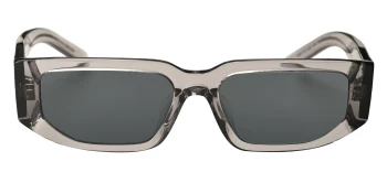 Prada PR 09ZSF Asian Fit style-color 18S09T Transparent Asphalt / Dark Grey Lens