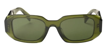 Prada PR 17WSF Asian Fit style-color 19Z1I0 Transparent Bottle / Dark Green Lens