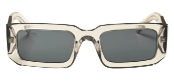Prada PR 06YS style-color 12R09T Transparent Grey / Dark Grey Lens