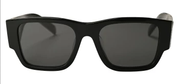 Prada PR 10ZSF Asian Fit style-color 1AB5S0 Black / Dark Grey Lens