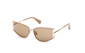Max Mara MM0141 MENTON-3 style-color 45E Shiny Pale Gold / Shiny Pale Gold / brown brown Lens