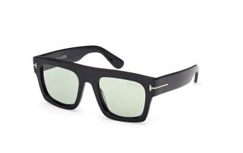 Tom Ford FAUSTO FT0711 style-color 01N Shiny Black / Shiny Black / green green Lens
