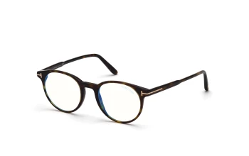 Tom Ford FT5695-B style-color 052 Shiny Classic Dark Havana / Blue Block Lenses
