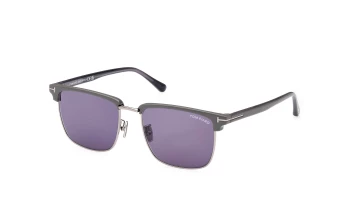 Tom Ford FT0997-H style-color 51V Shiny Dark Ruthenium / Mastic / blue blue Lens