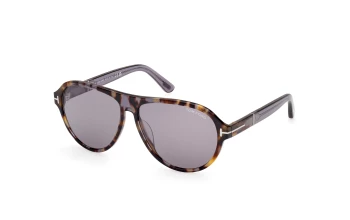 Tom Ford FT1080 style-color 55C Coloured Havana / Shiny Grey / smoke smoke Lens