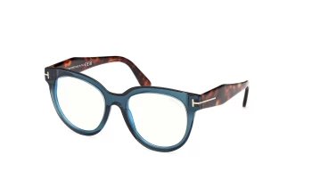 Tom Ford FT5987-B style-color 092 Shiny Light Blue / Coloured Havana