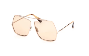 Max Mara MM0006 style-color 28E Shiny Rose Gold / Shiny Rose Gold / brown brown Lens