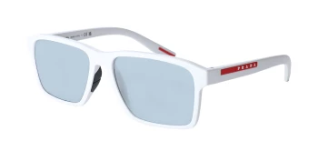 Prada Linea Rossa PS 05YS style-color TWK40A White Rubber / Light Blue Mirror Silver Lens