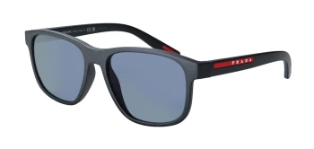 Prada Linea Rossa PS 06YS style-color 1BO10J Matte Black / Dark Blue Mirror Violet Lens