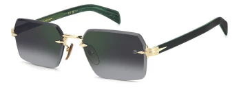 David Beckham DB 7109/S style-color Pef Goldgreen EF G / NU GREY SHADED GREEN MIRROR U Lens