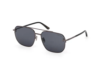 Tom Ford FT1249-K Asian Fit style-color 08A Shiny Gunmetal / Shiny Gunmetal / smoke smoke Lens